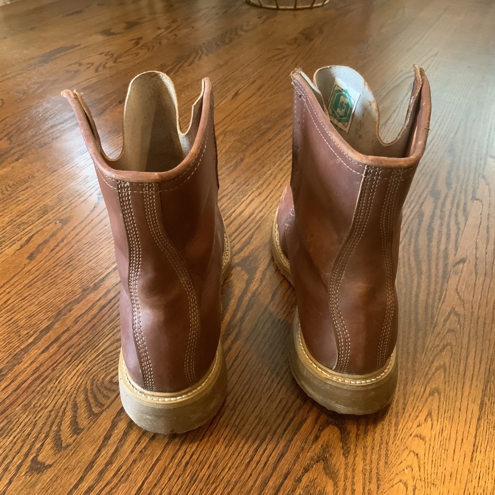 EH Safety & Supply Co. Brown Leather Boots Sz 11 D Work Safety Outdoor No Laces - Picture 5 of 10